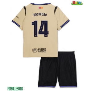 Barcelona Marcus Rashford #14 Bortaställ Barn 2025-26 Kortärmad (+ Korta byxor)